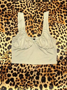 H&M Mint Green Cropped Tank Top with Bow Detail